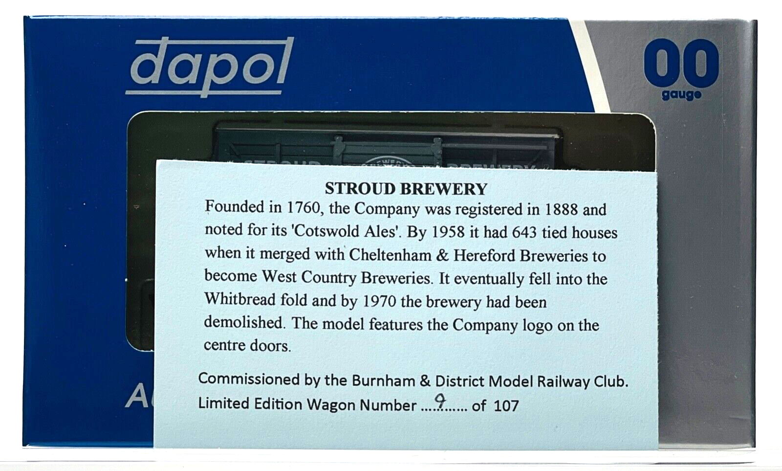 DAPOL 00 GAUGE - STROUD BREWERY BEST IN THE WEST VENT NO.4 (BURNHAM DMRC LTD ED)