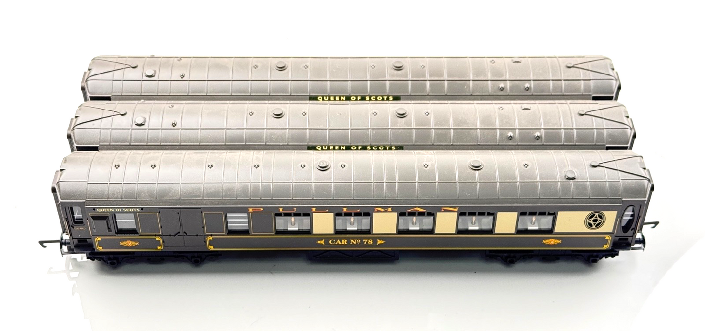 HORNBY 00 GAUGE - RAKE OF 3 PULLMAN QUEEN OF SCOTS PASSENGER COACHES - UNBOXED