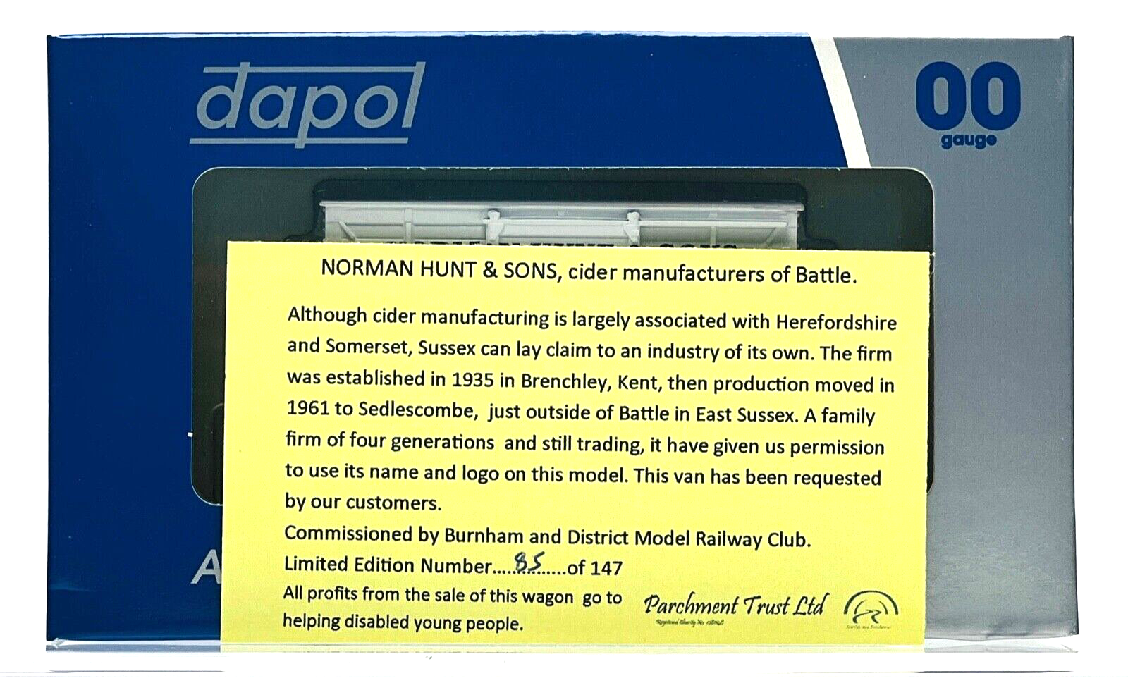 DAPOL 00 GAUGE - NORMAN HUNT SUSSEX CIDERS BATTLE NO.9 (BURNHAM LIMITED ED)