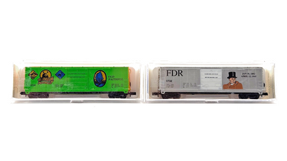 LIFE LIKE N GAUGE - RAKE OF 4 ASSORTED 50' BOX CAR NATIONAL PARK WAGONS BOXED