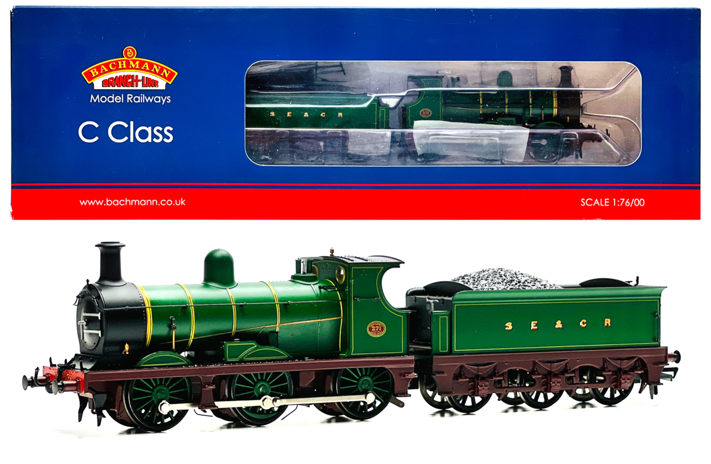 BACHMANN 00 GAUGE - 31-463 - C CLASS '271' SE&CR SECR LINED GREEN - BOXED