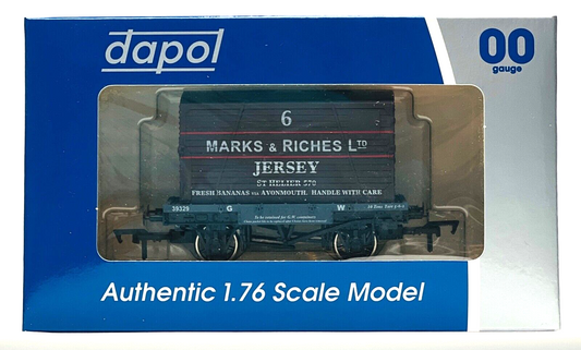 DAPOL 00 GAUGE - MARKS & RICHES JERSEY CONTAINER & CONFLAT 39329 (WESSEX WAGONS)