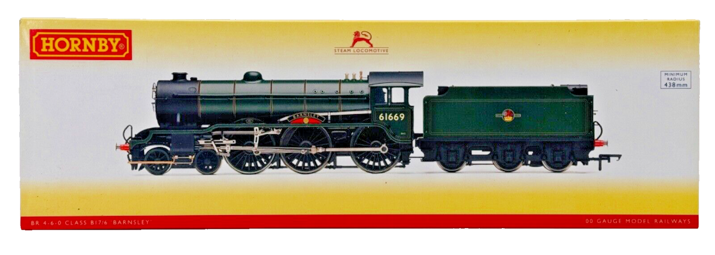 HORNBY 00 GAUGE - R3003X - BR GREEN 4-6-0 CLASS B17/6 BARNSLEY 61669 DCC FITTED