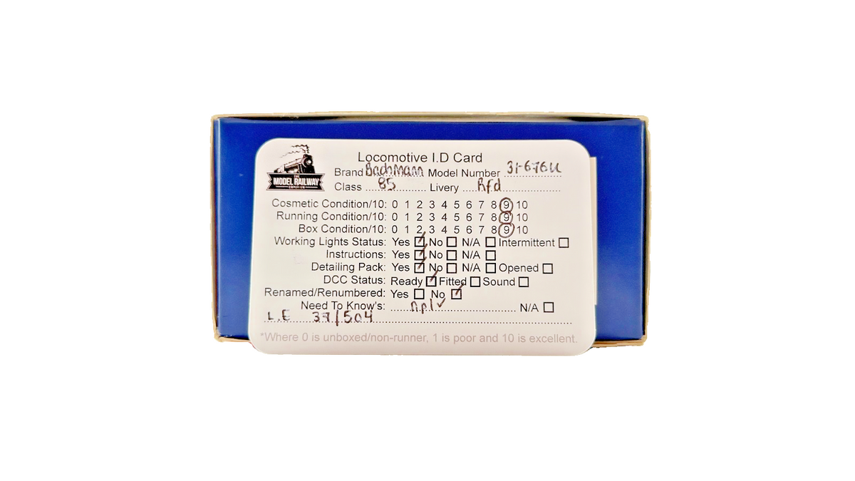 BACHMANN OO GAUGE - 31-676K - CLASS 85 ELECTRIC 85101 DONCASTER PLANT 150 RFD