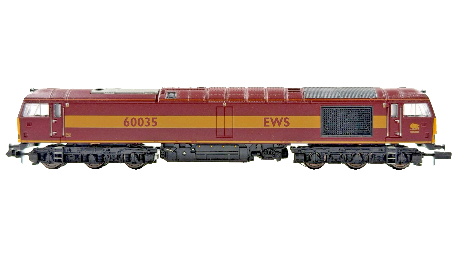 GRAHAM FARISH N GAUGE - 371-350A - CLASS 60 DIESEL LOCOMOTIVE 60035 EWS MAROON