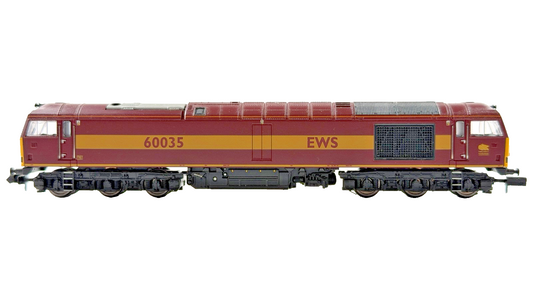 GRAHAM FARISH N GAUGE - 371-350A - CLASS 60 DIESEL LOCOMOTIVE 60035 EWS MAROON