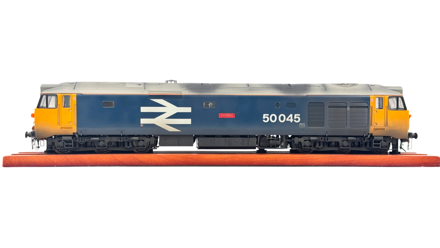 HELJAN O GAUGE - CLASS 50 DIESEL 50045 BR LARGE LOGO ACHILLES WEATHERED/RENAMED