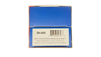 BACHMANN OO GAUGE - 39-003 - BR MK1 COACH PACK BLUE & GREY NETWORK SOUTHEAST NSE