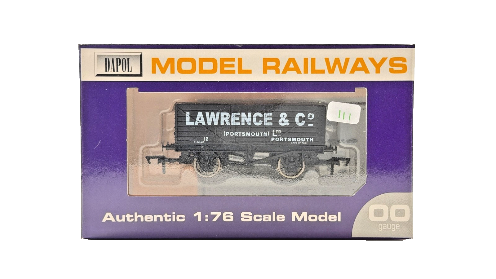DAPOL 00 GAUGE - LAWRENCE & CO PORTSMOUTH PLANK WAGON NO.12 (LIMITED EDITION)