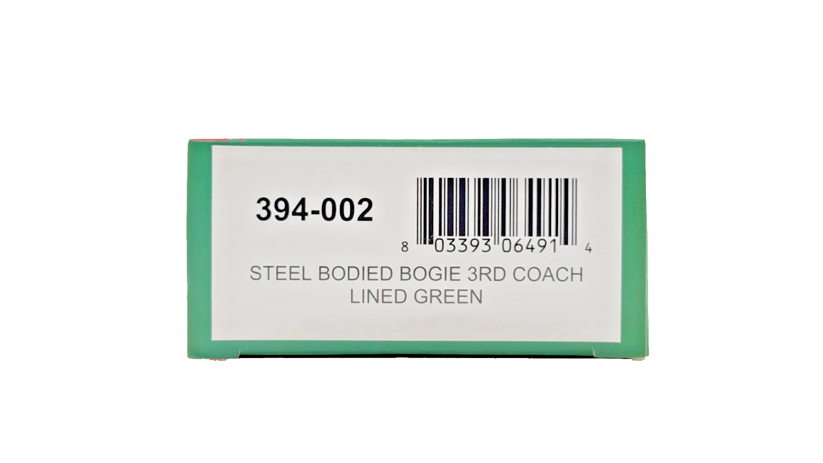 BACHMANN OO9 SCALE - 394-002 - STEEL BODIED BOGIE 3RD COACH LINED GREEN BOXED