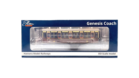 HATTONS 00 GAUGE - H4-4T-101BL - 4 WHEEL 3RD GWR CHOCOLATE CREAM GENESIS COACH