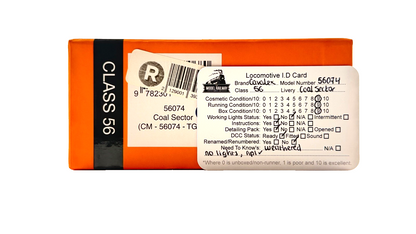 CAVALEX MODELS OO GAUGE - CM-56074-TGCS - CLASS 56 DIESEL 56074 COAL SECTOR (W)