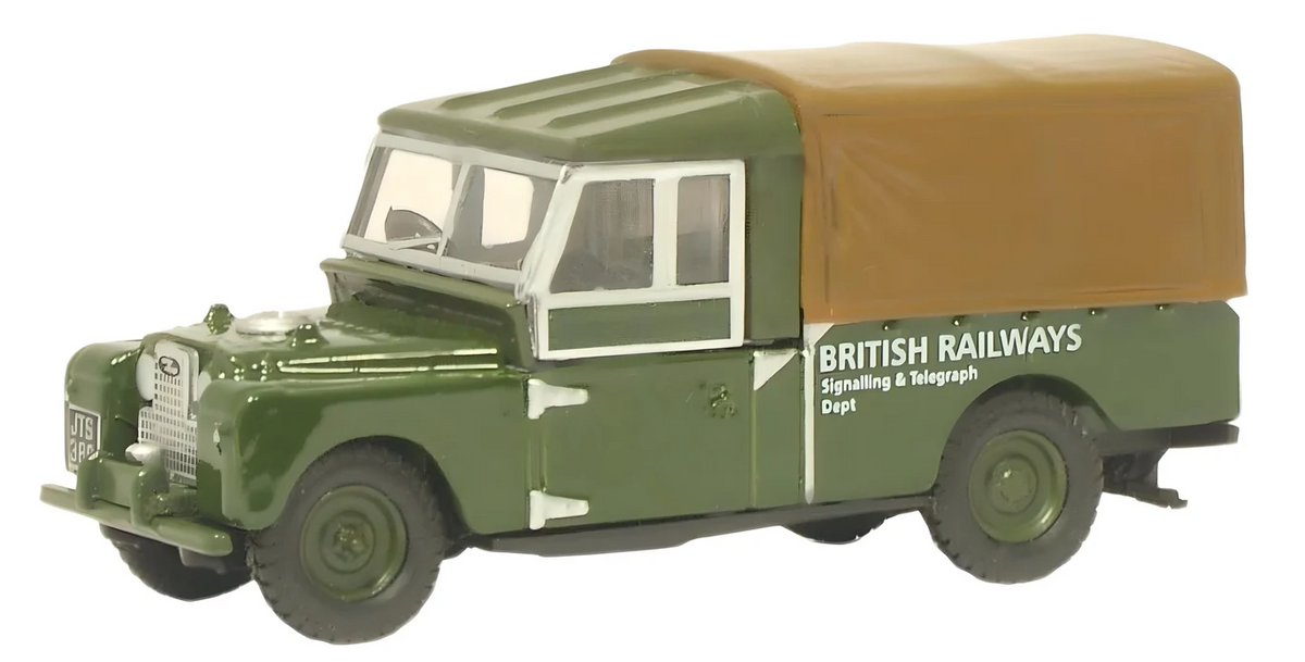 OXFORD DIECAST 1/76 SCALE - 76LAN1109005 - LAND ROVER CANVAS BRITISH RAIL NEW