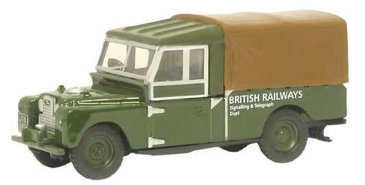 OXFORD DIECAST 1/76 SCALE - 76LAN1109005 - LAND ROVER CANVAS BRITISH RAIL NEW