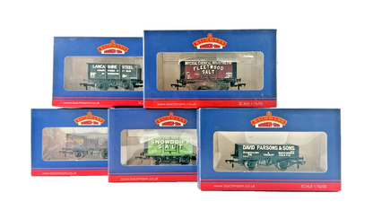 BACHMANN OO GAUGE - MIXED RAKE OF 5 WAGONS WIGAN SNOWDRIFT ICI PARSON LANCASHIRE