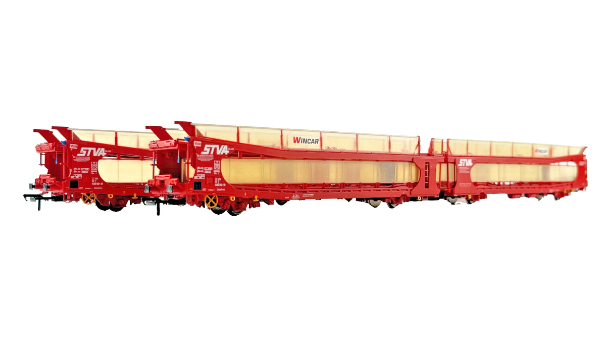BACHMANN OO GAUGE - 38-250 - STVA RED IPA TWIN DOUBLE DECK CAR TRANSPORTER X 2