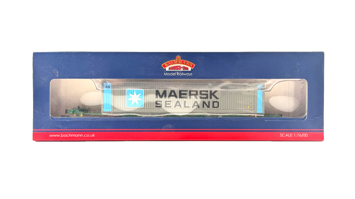 BACHMANN OO GAUGE - 37-313 - INTERMODAL BOGIE WAGONS W/45FT MAERSK CONTAINERS