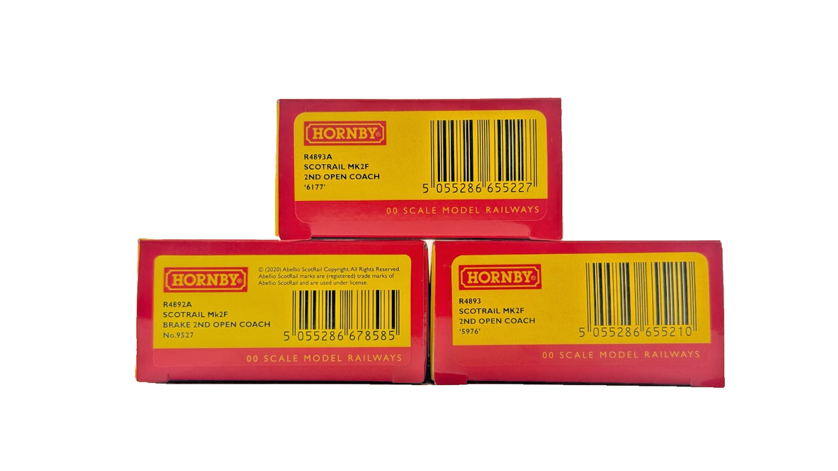 HORNBY OO GAUGE - R4892A/R4893/R4893A - SCOTRAIL MK2F 2ND COACHES X 3 BOXED