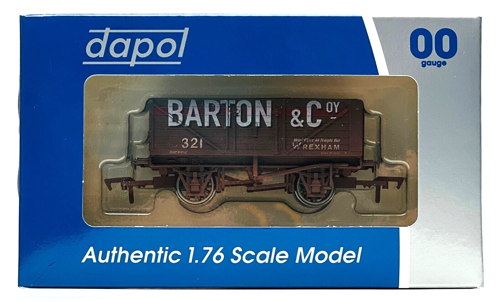 DAPOL 00 GAUGE - BARTON & CO WREXHAM PLANK WAGON 321 (WEST WALES WAGON WORKS)