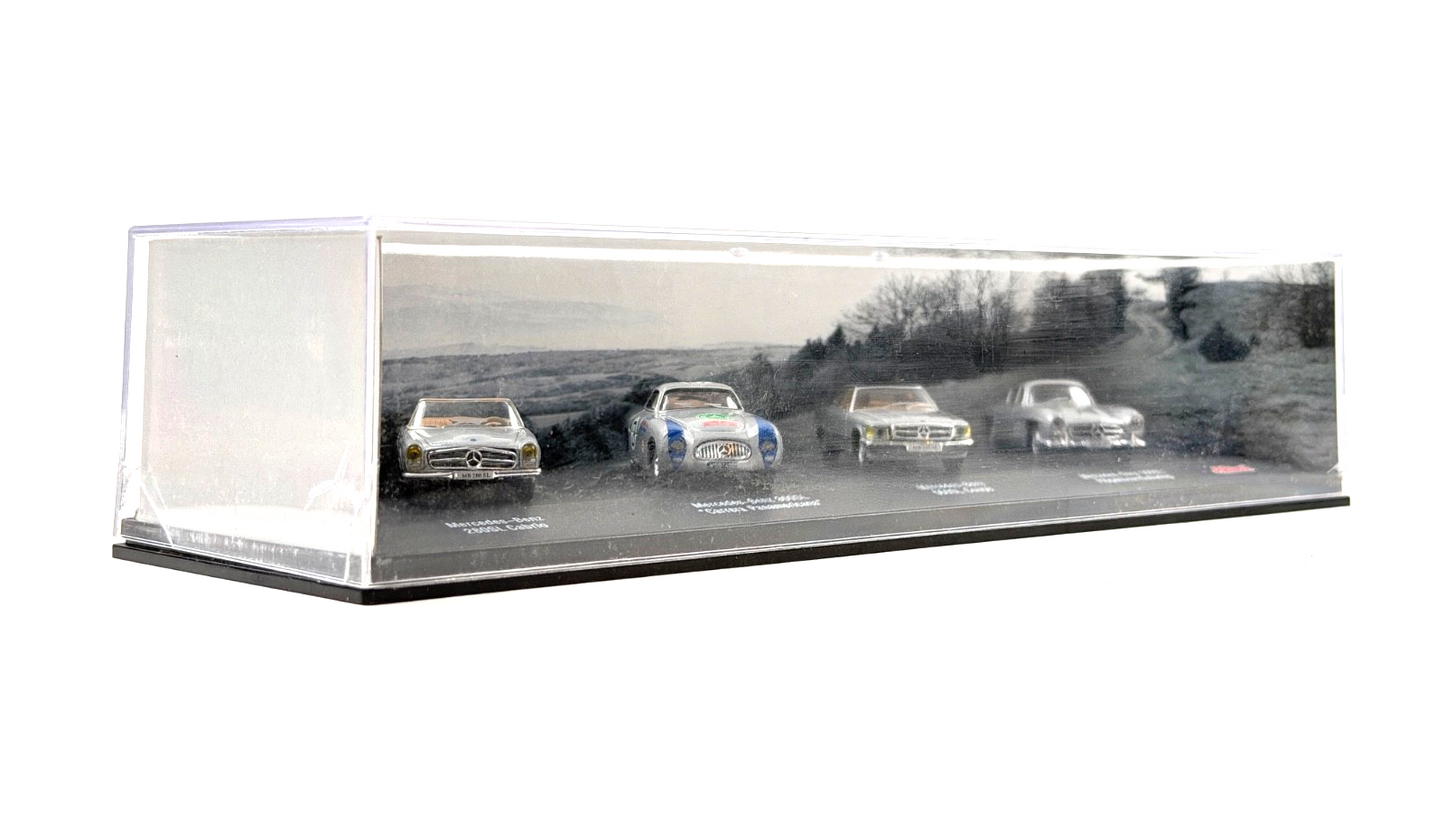 SCHUCO JUNIOR LINE 1/72 SCALE MERCEDES BENZ SILVER FOUR CAR GIFT SET BOXED