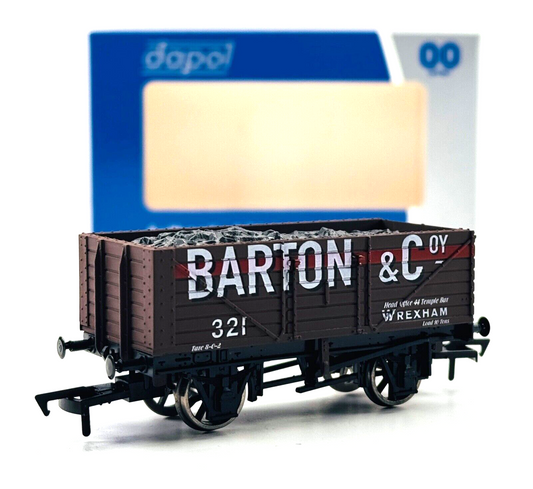 DAPOL 00 GAUGE - BARTON & CO WREXHAM PLANK WAGON NO.321 WEST WALES WAGON WORKS