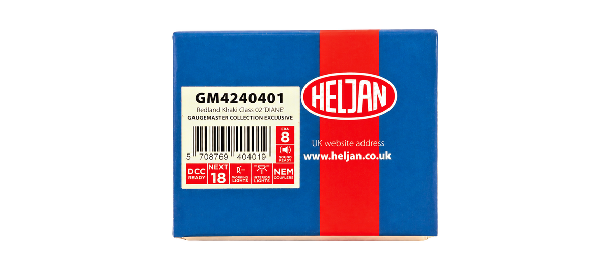 HELJAN OO GAUGE - GM4240401 - CLASS 02 DIESEL REDLAND KHAKI DIANE GAUGEMASTER