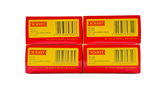 HORNBY OO GAUGE - R40182/A/B/C - RAIL CHARTER RCS MK3 1ST CLASS OPEN COACHES X 4