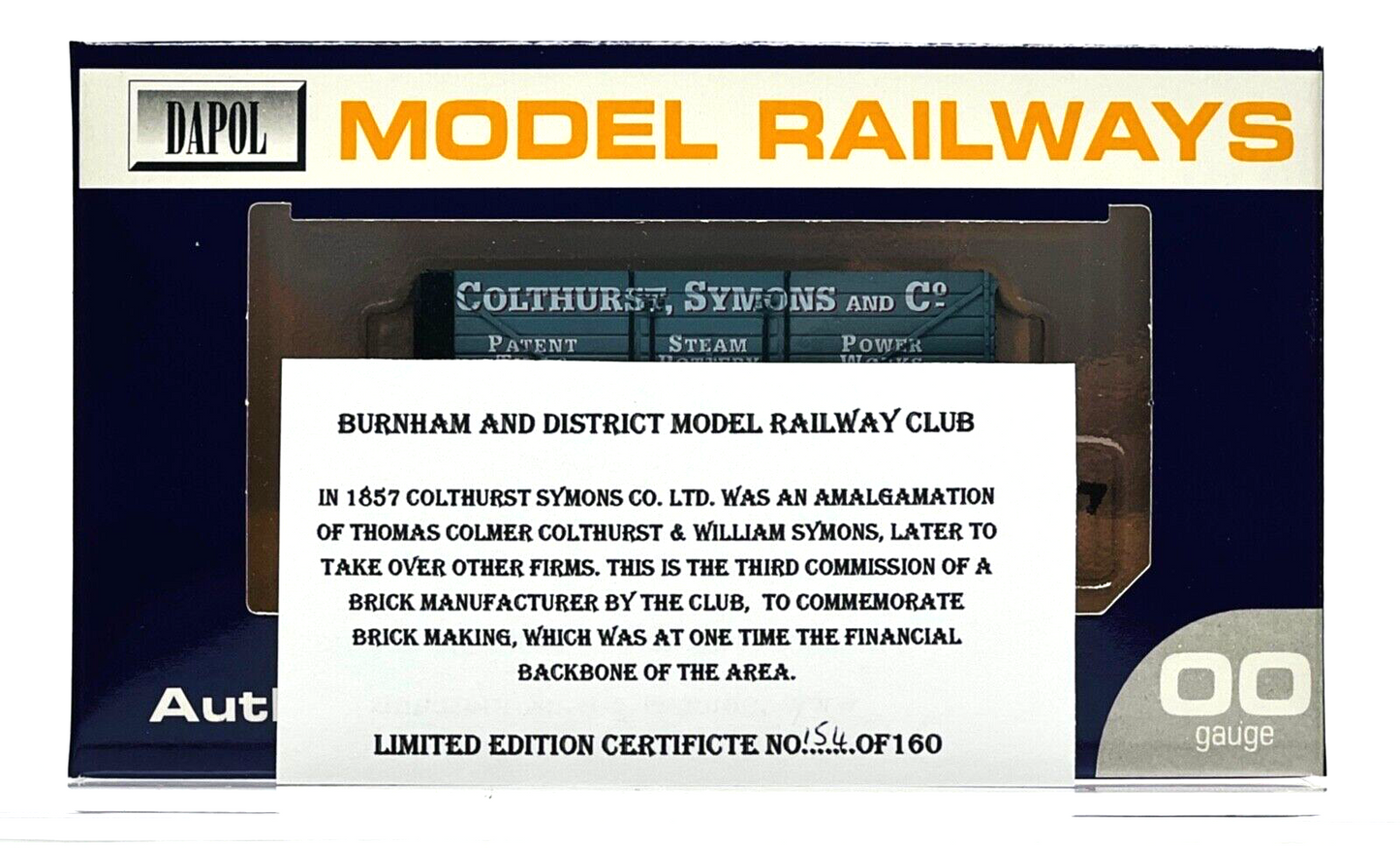 DAPOL 00 GAUGE - COLTHURST SYMONS & CO BRIDGWATER BURNHAM 7 (BURNHAM LIMITED ED)