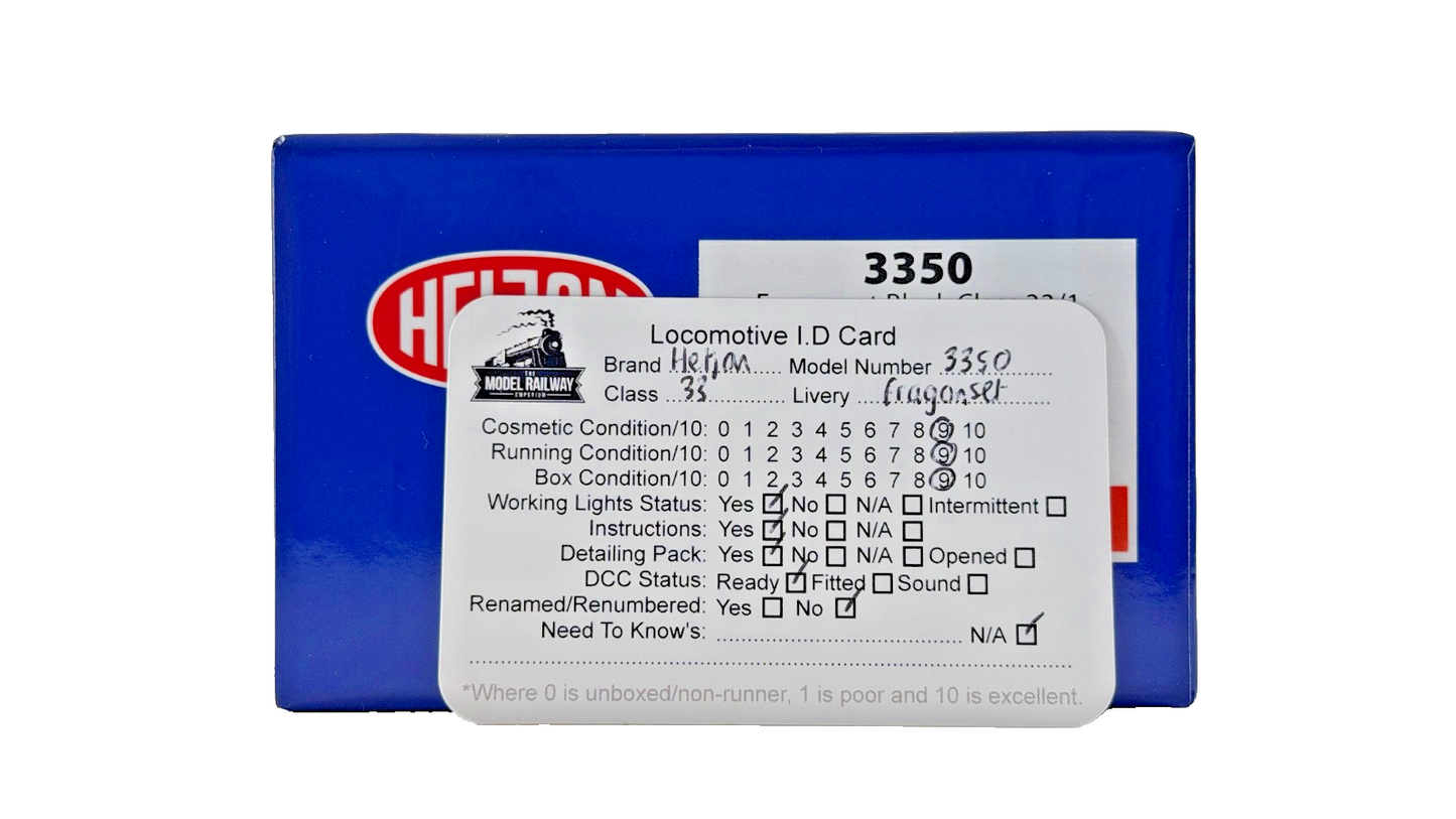 HELJAN OO GAUGE - 3350 - CLASS 33 DIESEL 33108 FRAGONSET BLACK (WITH HEADLIGHTS)
