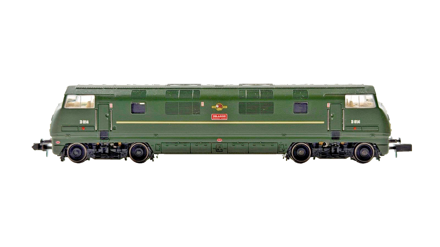 GRAHAM FARISH N GAUGE - 371-602 - CLASS 42 DIESEL D814 'DRAGON' BR GREEN BOXED