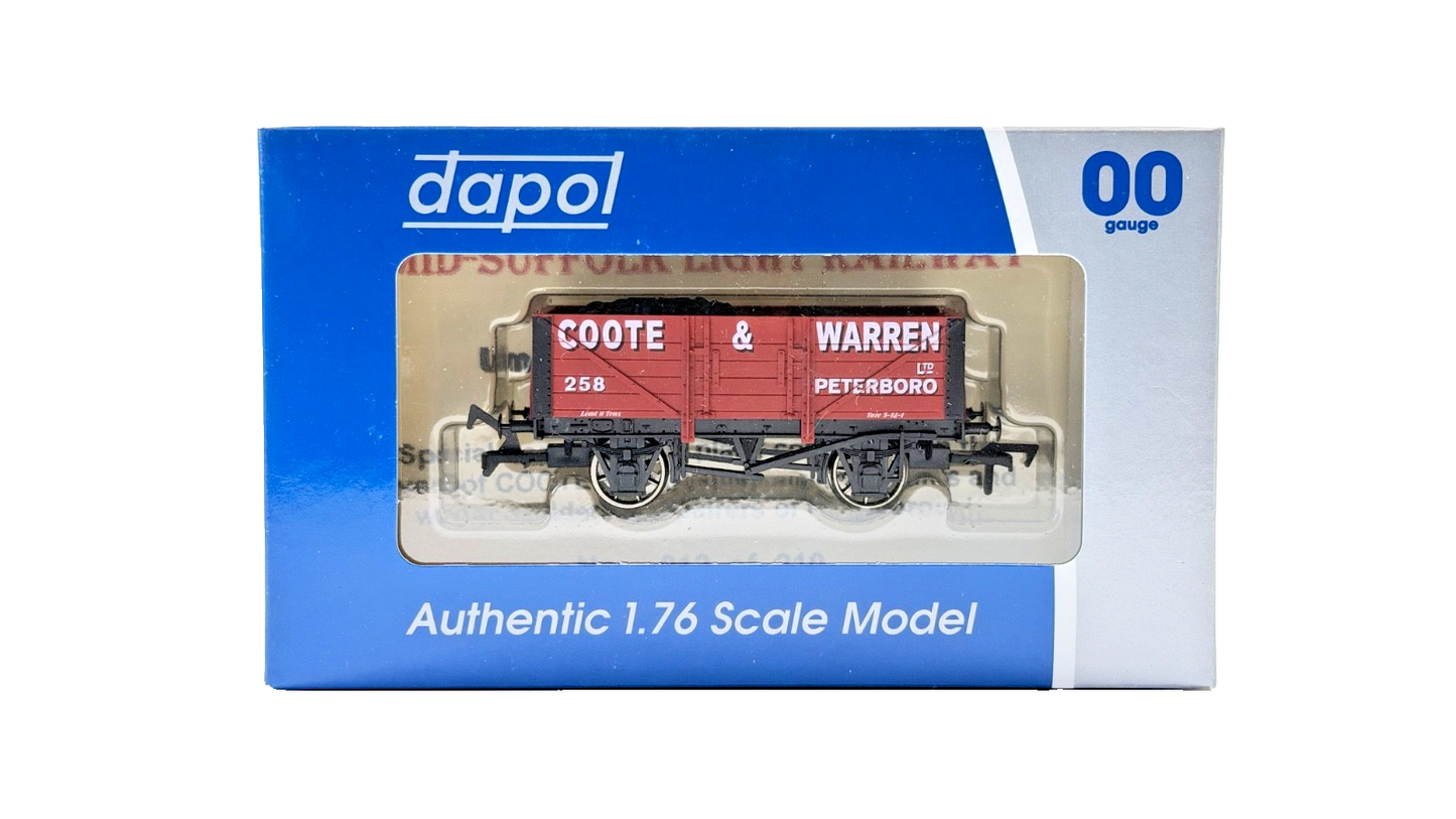 DAPOL 00 GAUGE - COOTE & WARREN PETERBOROUGH PLANK WAGON 258 (LIMITED EDITION)