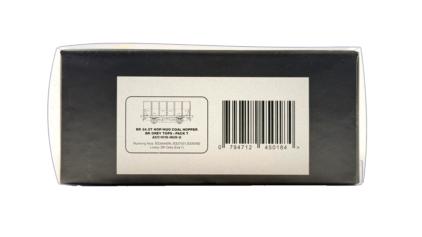 ACCURASCALE OO GAUGE - ACC1019-HUO-U - BR 24.5T HOP/HUO COAL HOPPER BR GREY