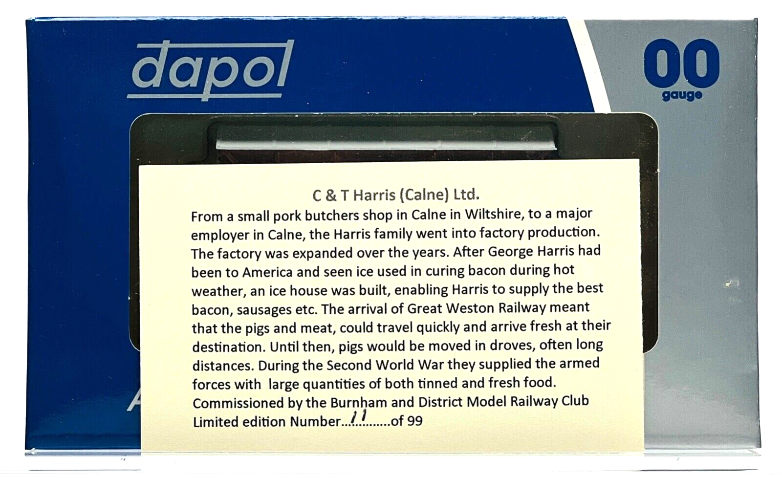 DAPOL 00 GAUGE - C&T HARRIS (CALNE) WILTSHIRE BACON HAM 10 (BURNHAM LIMITED ED)