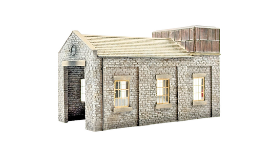 BACHMANN SCENECRAFT 00 GAUGE - 44-0002 - STONE ENGINE SHED WITH TANK - UNBOXED