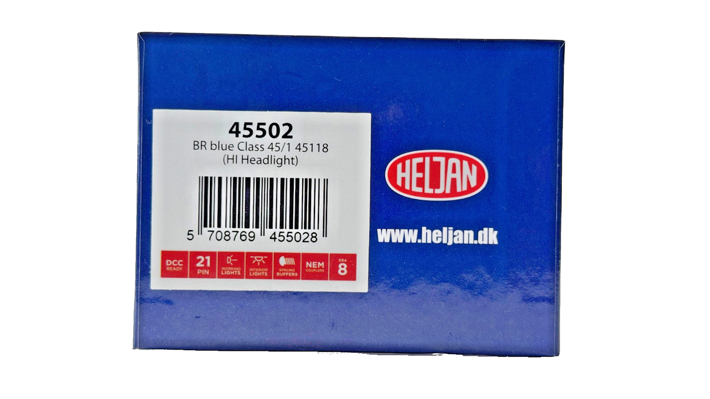 HELJAN OO GAUGE - 45502 - CLASS 45/1 DIESEL 45118 BR BLUE (HI HEADLIGHT) BOXED