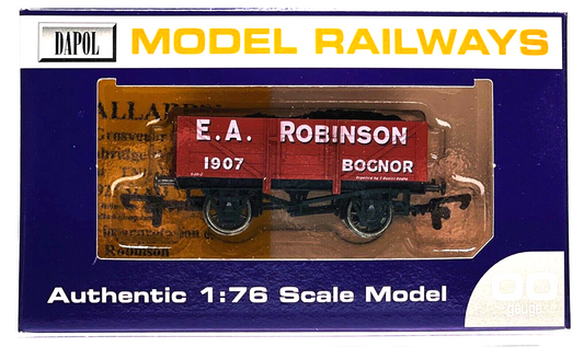 DAPOL 00 GAUGE - E.A ROBINSON OF BOGNOR PLANK WAGON NO.1907 (LIMITED EDITION)