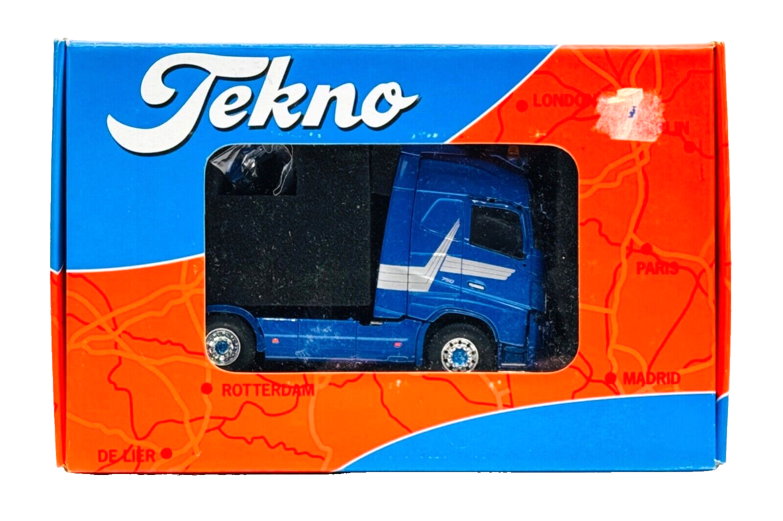 TEKNO 1/50 SCALE - 65301 - VOLVO FH04 GLOBE 4X2 TRACTOR CAB UNIT BLUE - BOXED