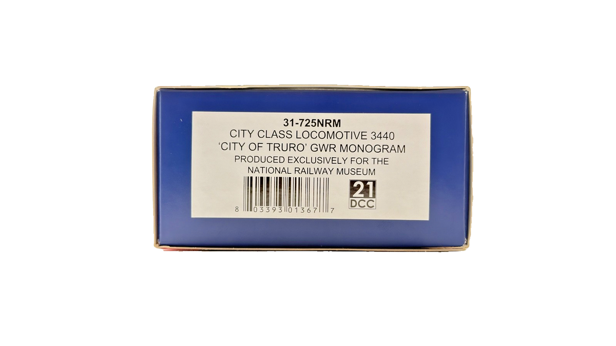 BACHMANN OO GAUGE - 31-725NRM - CITY CLASS 3440 CITY OF TRURO GWR MONOGRAM NRM