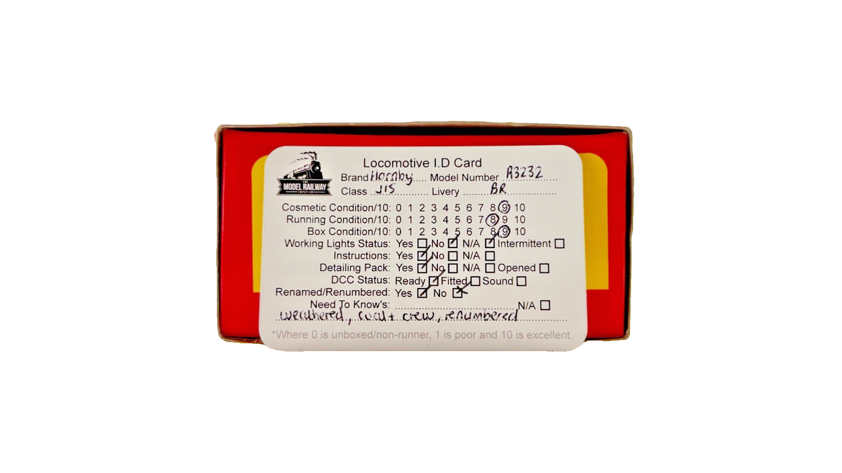 HORNBY OO GAUGE - R3232 - LATE BR BLACK CLASS J15 65448 RENUMBERED, WEATHERED