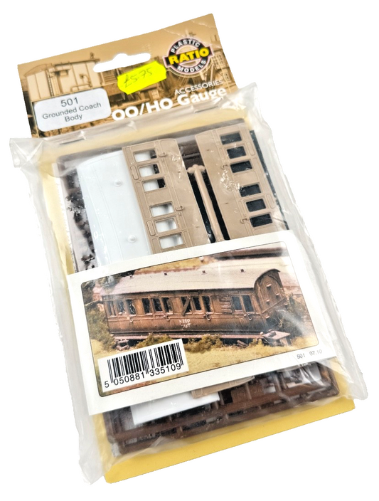 RATIO OO/HO GAUGE ACCESSORIES - 501 - GROUNDED COACH BODY KIT - SEALED