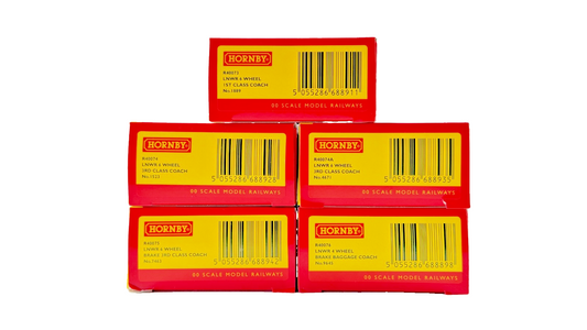 HORNBY OO GAUGE - R40073/4/5/6 - LNWR 4 & 6 WHEEL PASSENGER COACH RAKE OF 5