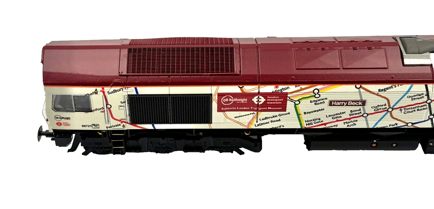 BACHMANN 00 GAUGE - 32-979U - CLASS 66 DIESEL 66721 GBRF TUBE MAP UNDERGROUND