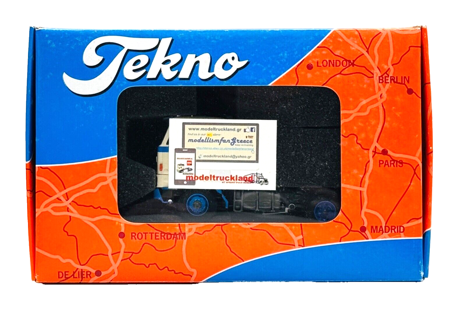 TEKNO 1/50 SCALE - 63679 - VOLVO F88 4X2 TRACTOR CAB UNIT BLUE/WHITE - BOXED