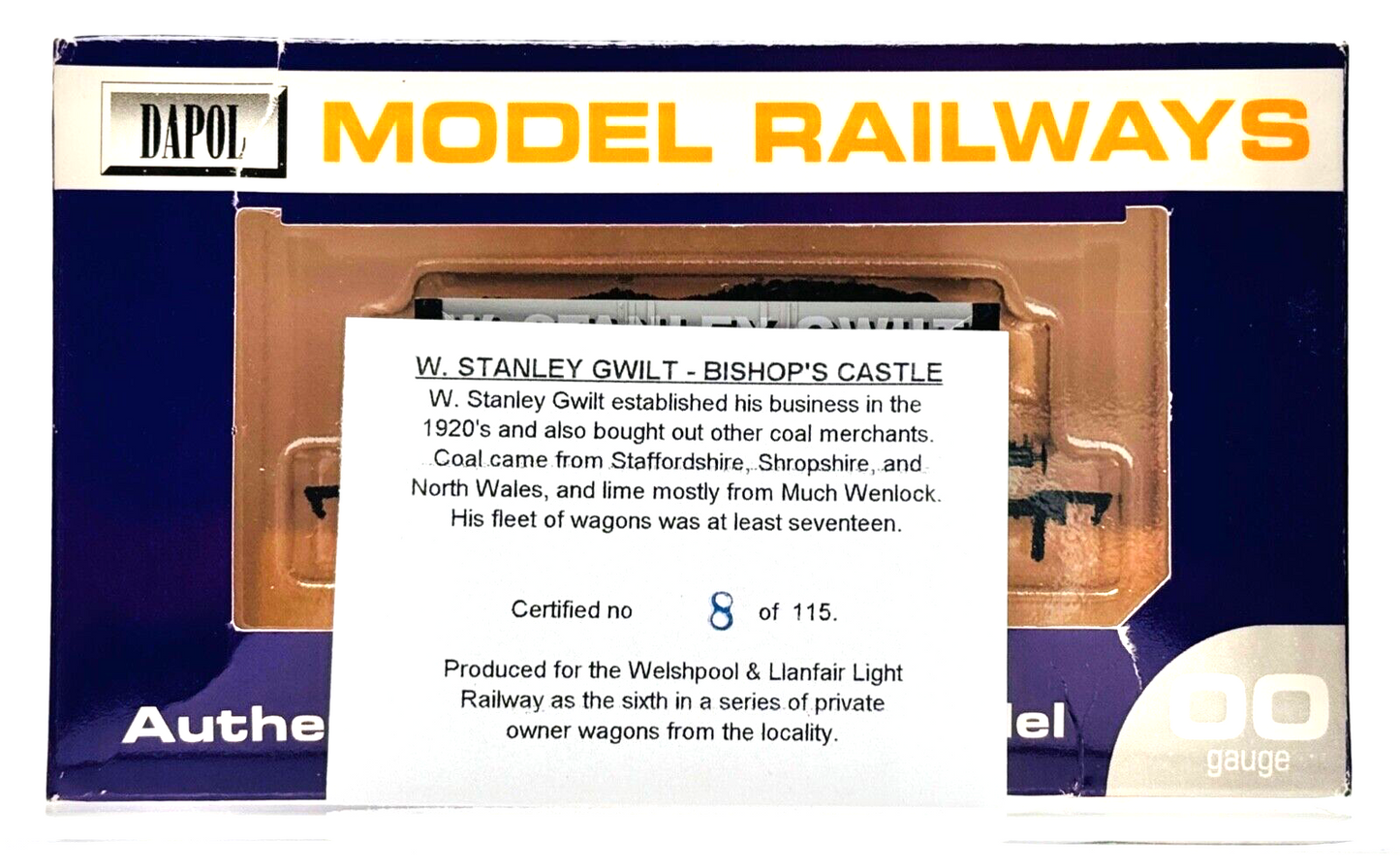 DAPOL 00 GAUGE - W. STANLEY GWILT COAL LIME MERCHANTS NO.17 (LIMITED EDITION)