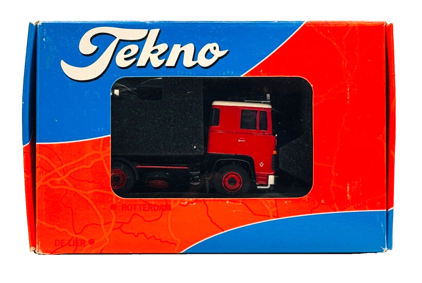 TEKNO 1/50 SCALE - 62837 - SCANIA 140 4X2 TRACTOR CAB UNIT TBP 1000A RED - BOXED