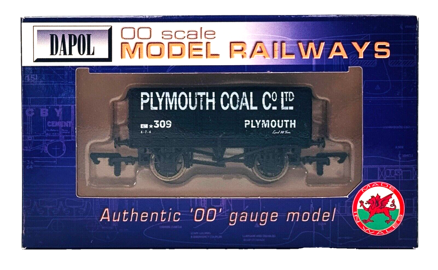 DAPOL 00 GAUGE - PLYMOUTH COAL COMPANY PLYMOUTH WAGON NO.309 (LIMITED EDITION)