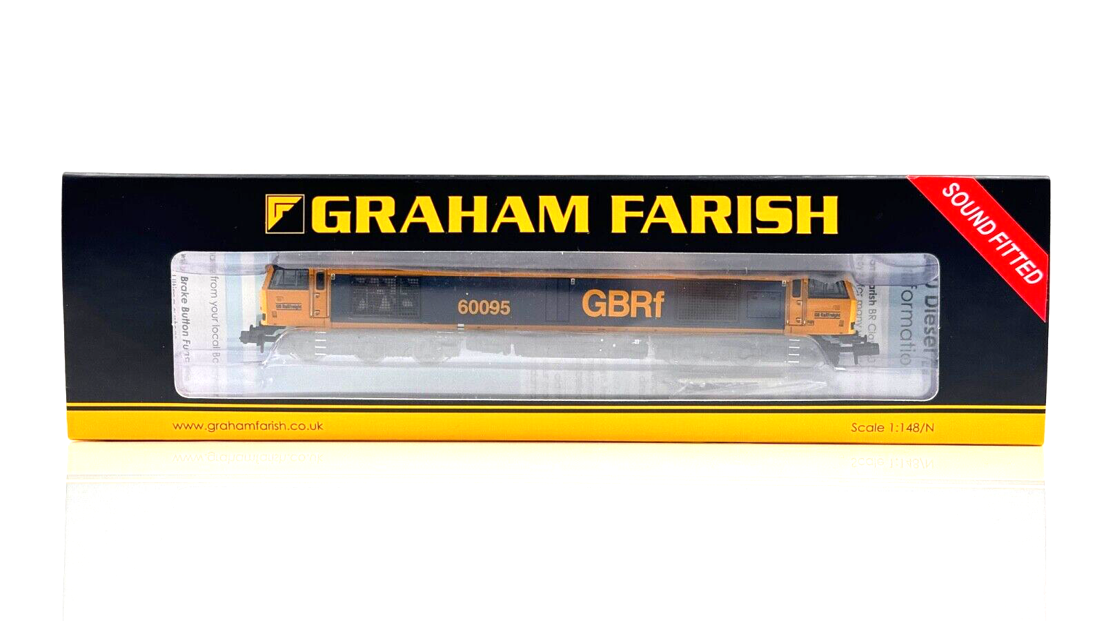 GRAHAM FARISH N GAUGE - 371-360SF - CLASS 60 DIESEL 60095 GBRF DCC SOUND BOXED