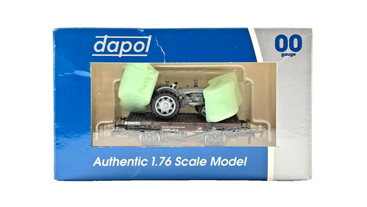 DAPOL 00 GAUGE - BR CONFLAT WAGON B506195 & TRACTOR LOAD (LIMITED EDITION)