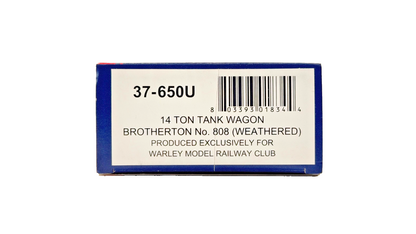 BACHMANN 00 GAUGE - 37-650U - 14 TON TANK WAGON BROTHERTON NO.808 (WARLEY)