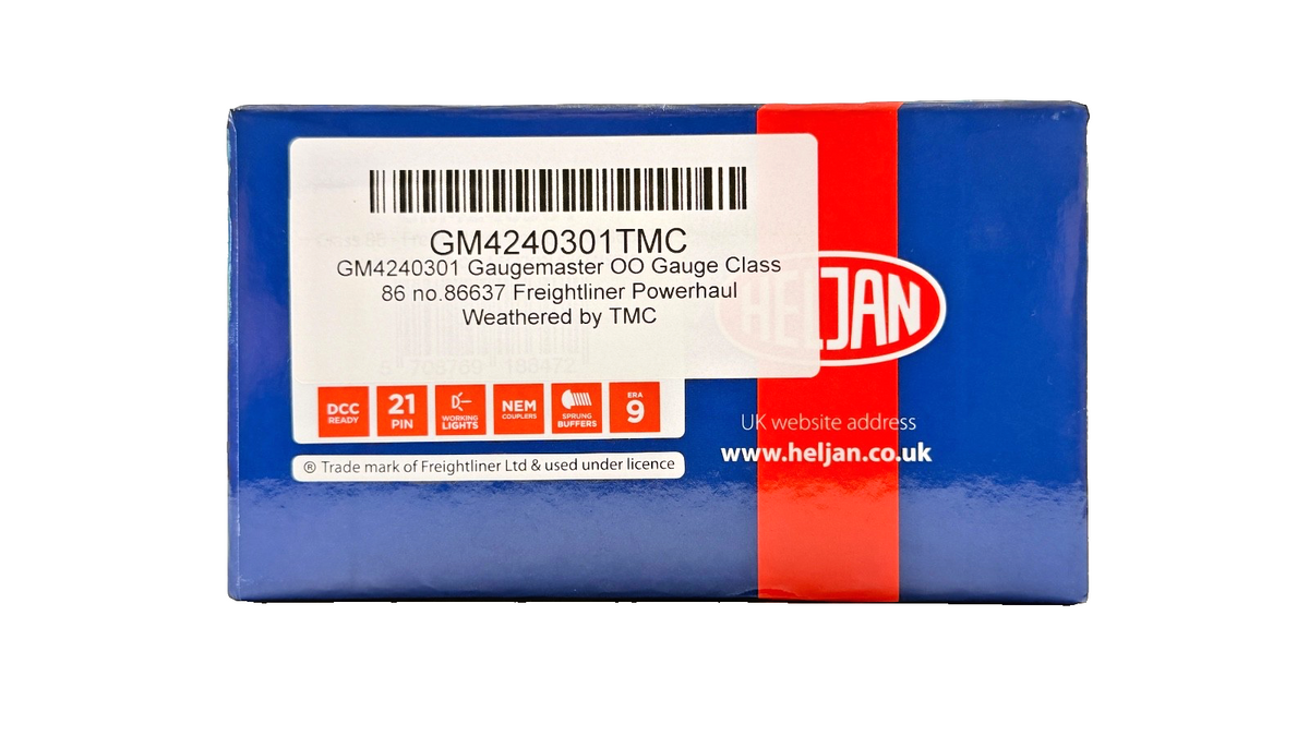 HELJAN OO GAUGE - GM4240301TMC - CLASS 86 FREIGHTLINER POWERHAUL 86637 WEATHERED